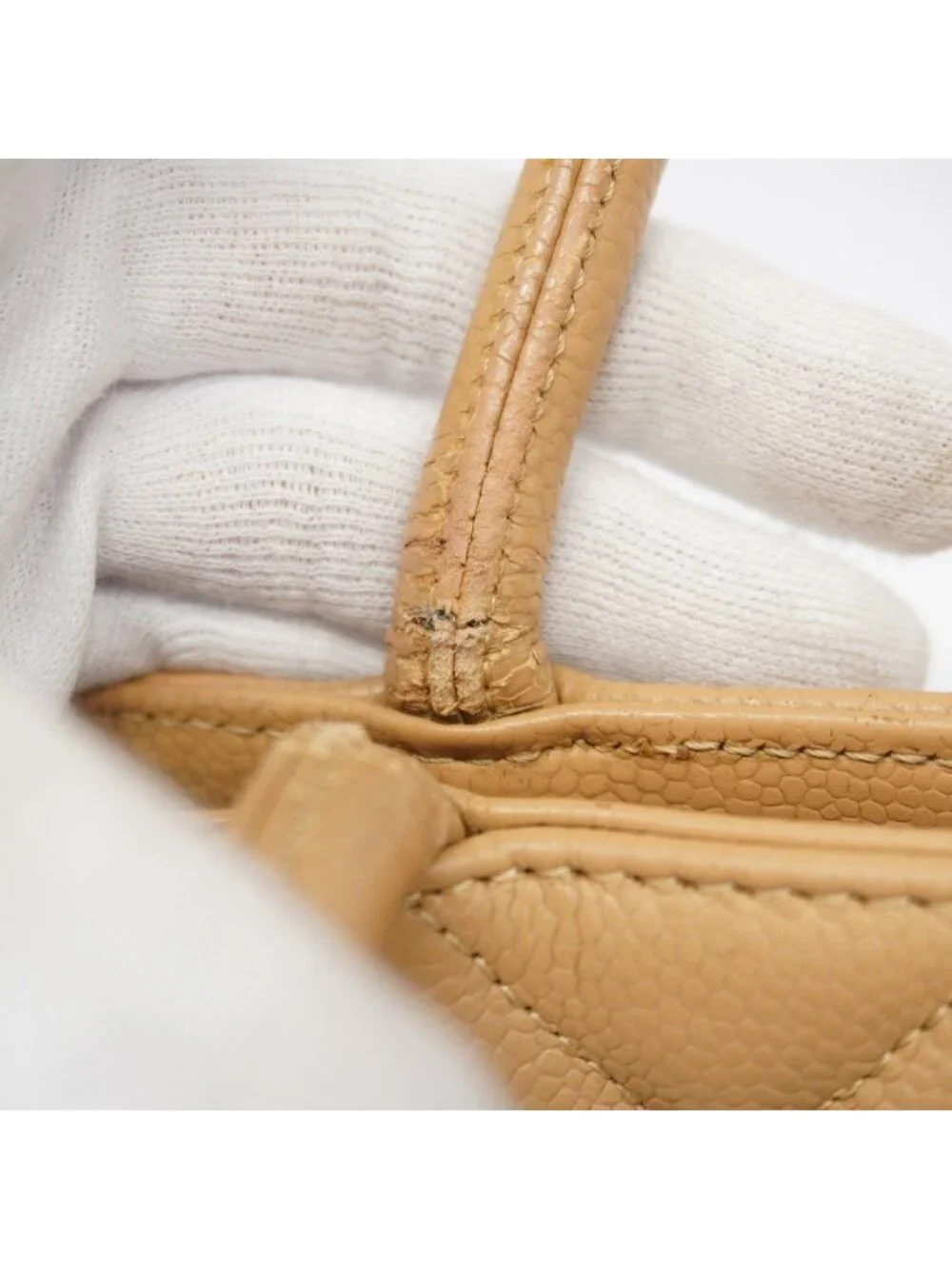 Chanel Tote Reissue Caviar Leather Beige Gold